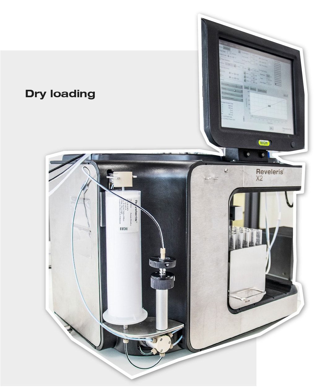 Image of how Dry Sample Loading looks like in a Reveleris flash chromatography system